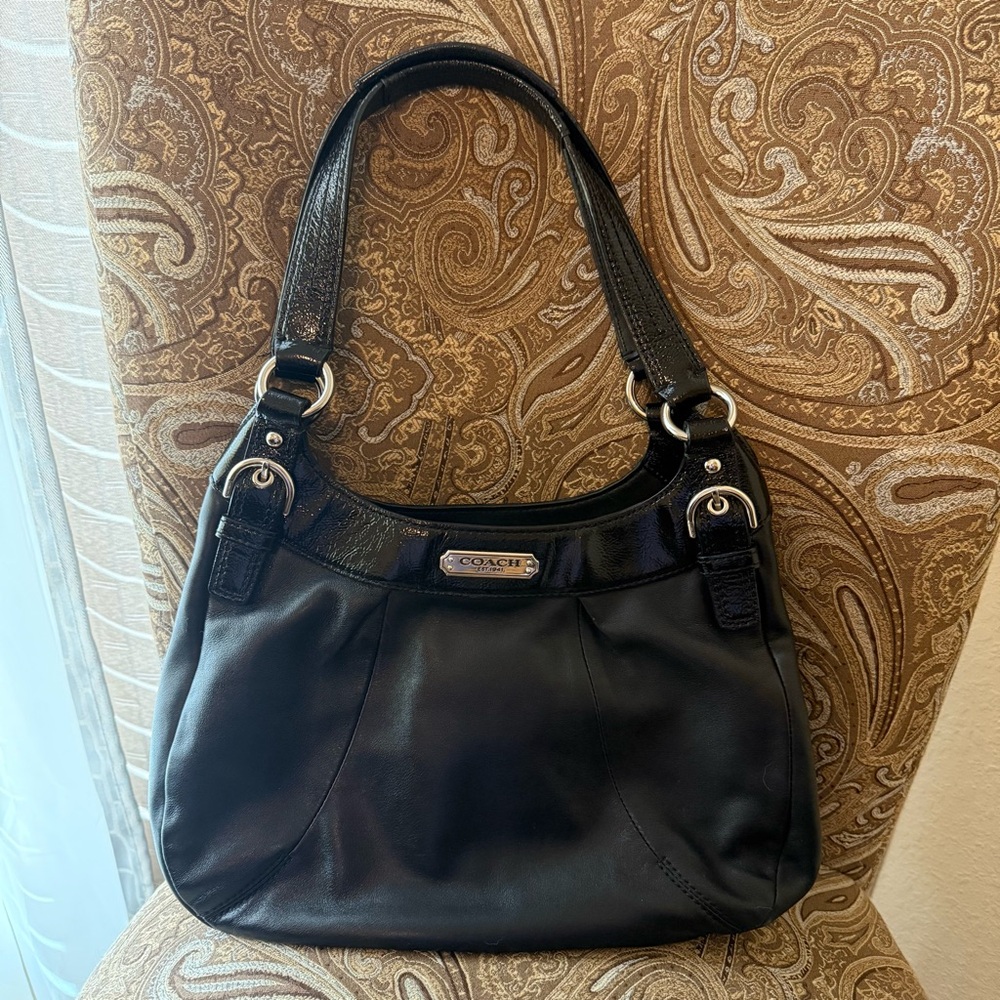 🛑SOLD Coach Purse shoulder bag Black Leather Medium